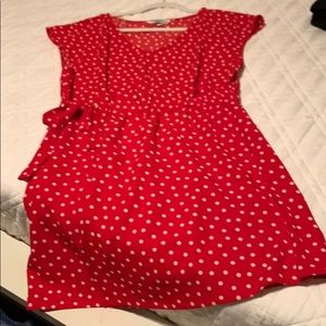Red and white Polka dotted dress
